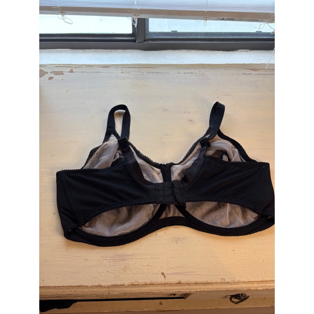 Wacoal 40H Black‎ Lace Underwire Bra Style 855186 Full Figure Unlined - Picture 2 of 6